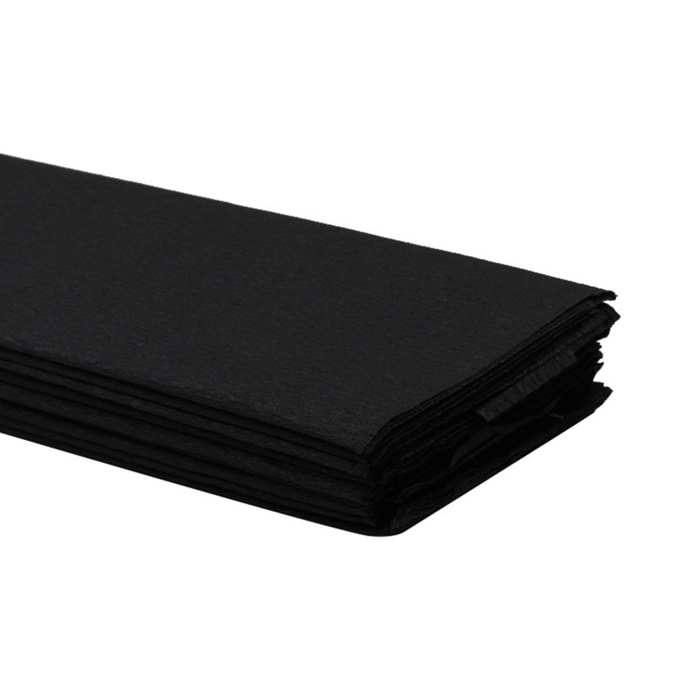 10 Crepe Paper Sheets for Gift Wrapping and Flower Crafts - Black