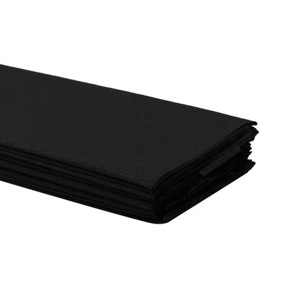 10 Crepe Paper Sheets for Gift Wrapping and Flower Crafts - Black