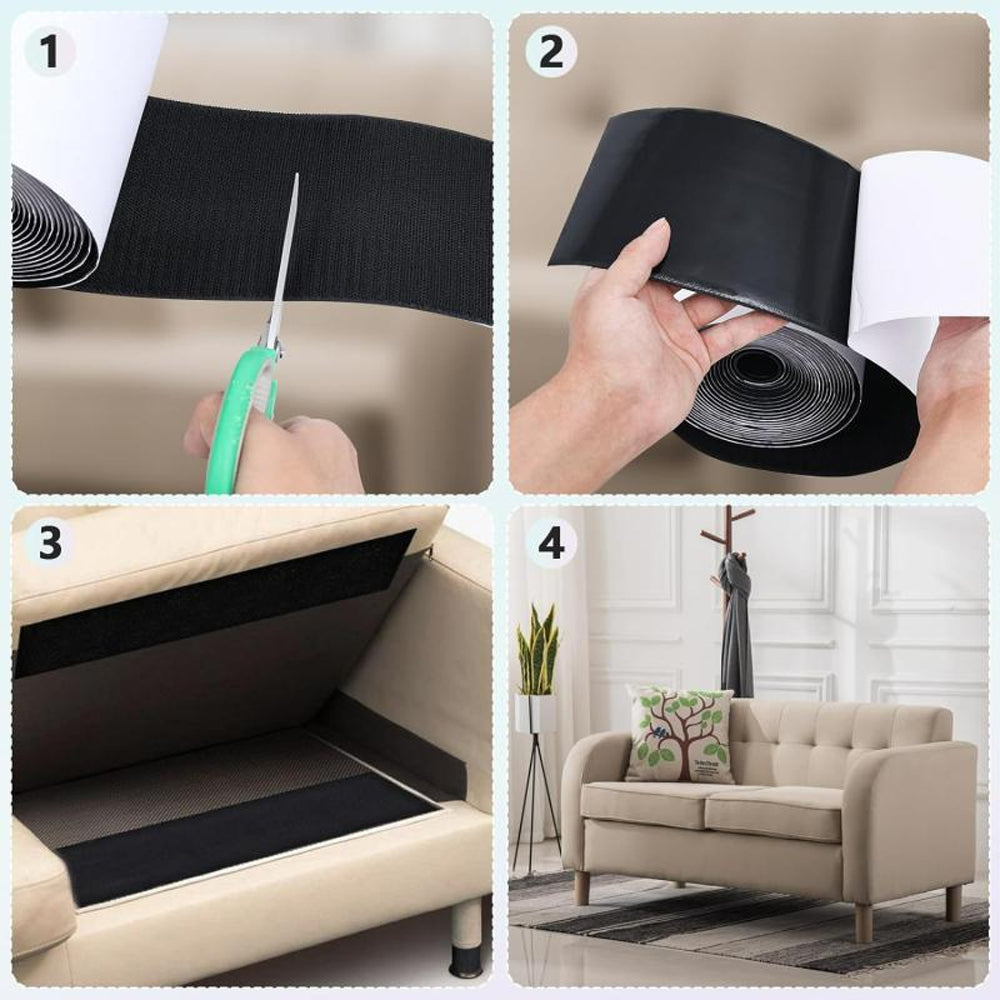 3-Meter Hook and Loop Tape Self-Adhesive for Couch Cushions Carpet Rugs