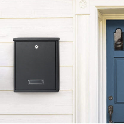 Wall Mounted Locking Mailboxes Key Lock Metal Mail Box Black
