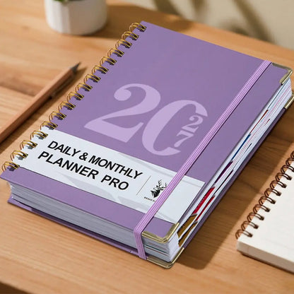 2027 A5 Hardcover Weekly Planner Calendar Notebook January to December - Purple
