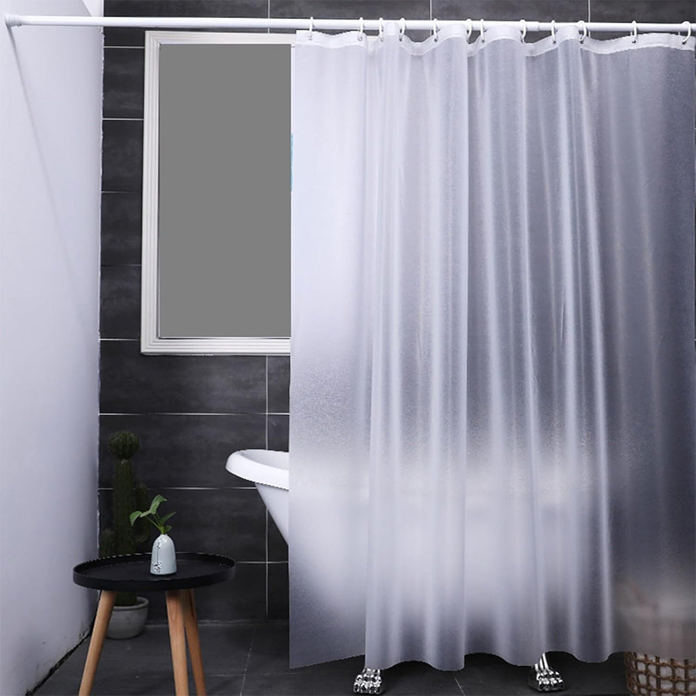 PEVA Thickened Shower Curtain Liner 180x180cm with Rustproof Grommets and Hooks-White