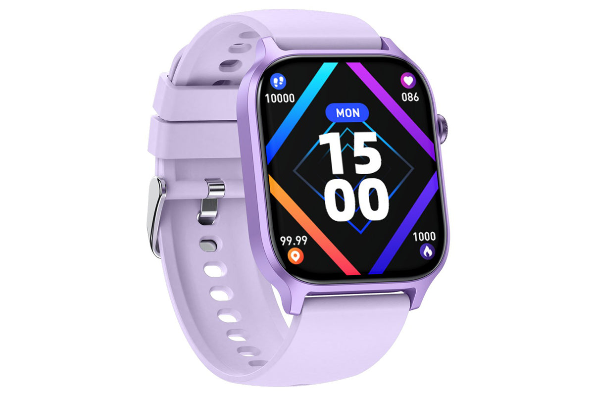 Smart Watch 1.85-Inch Fitness Watch with Heart Rate Sleep Monitor Blood Oxygen Blood Pressure Activity Tracker-Purple