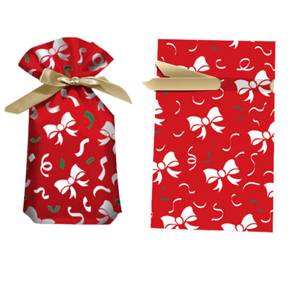 50Pcs Christmas Drawstring Candy Bags Christmas Treat Bags Xmas Party Goodie Wrapping Bags Red