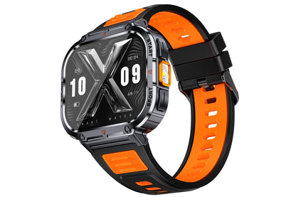 Smart Watch 2.0-Inch Fitness Watch with Flashlights Heart Rate Sleep Monitor Blood Oxygen 100 Sports Modes Activity Tracker-Orange