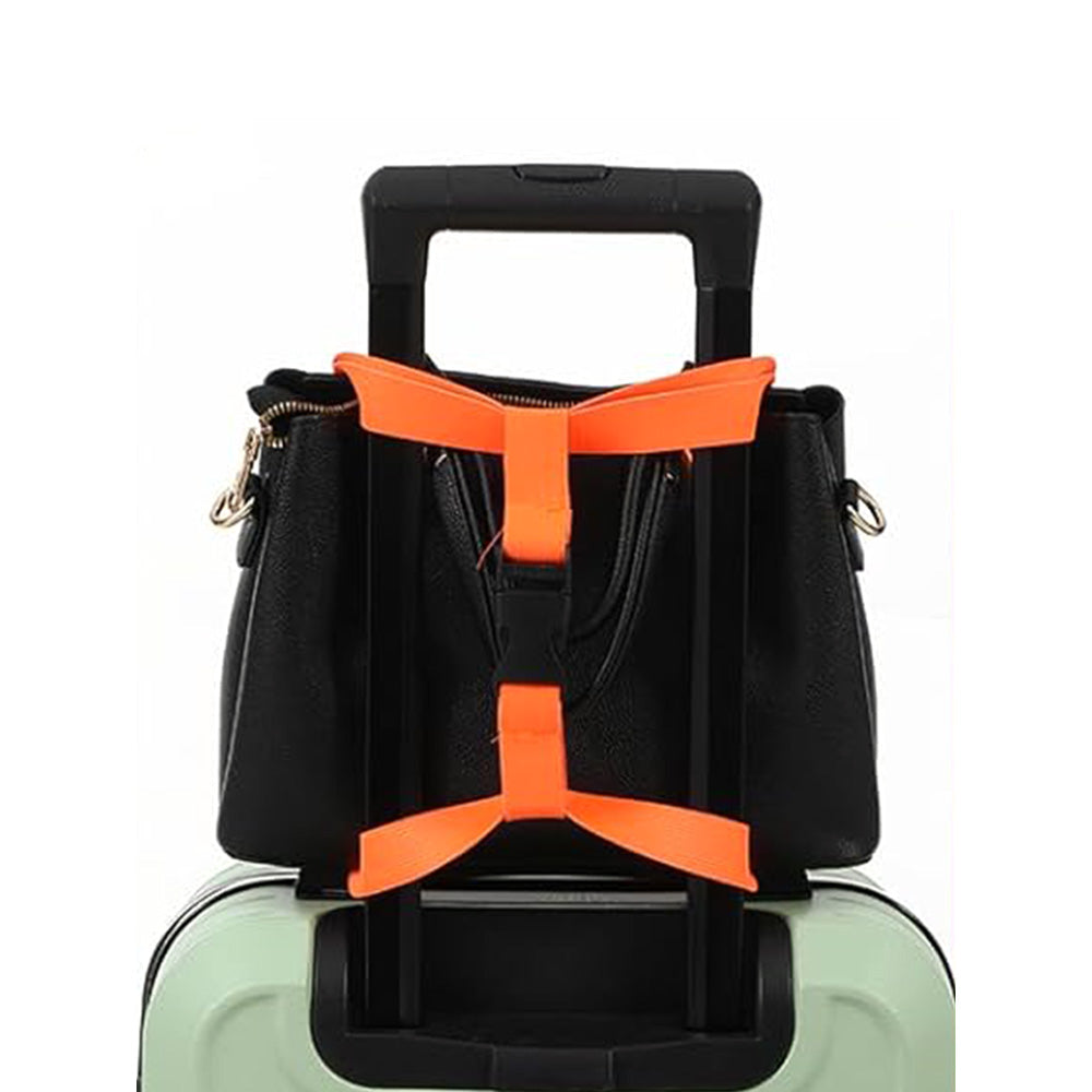 2 Piece Adjustable Elastic Luggage Strap - Orange