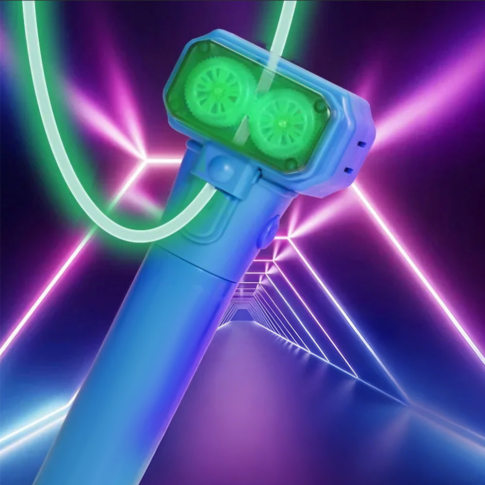 Handheld Double Wheel Rope Launcher Glow In the Dark Lasso Loop Fidget Toy-Blue