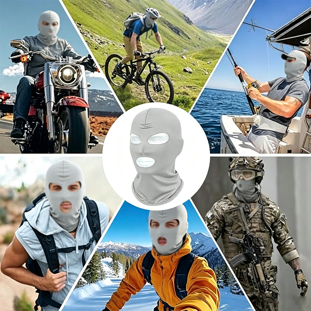 3 Piece 3 Hole Quick Dry Cycling Face Covers - Dark Grey
