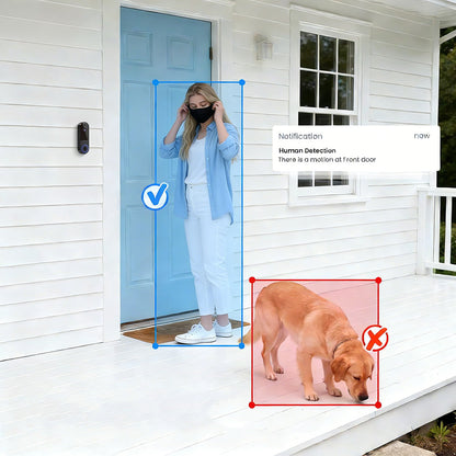 Smart Video Doorbell Camera Wireless Outdoor Doorbell Camera-Black