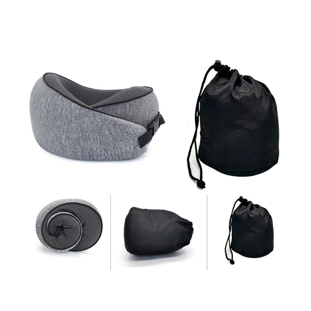 Travel Neck Pillow Comfortable U Shaped Memory Foam Neck Support Pillow Grey