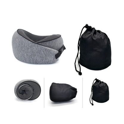 Travel Neck Pillow Comfortable U Shaped Memory Foam Neck Support Pillow Grey