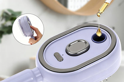 Mist Spray Cushion Comb Electric Steam Hair Brush - Purple
