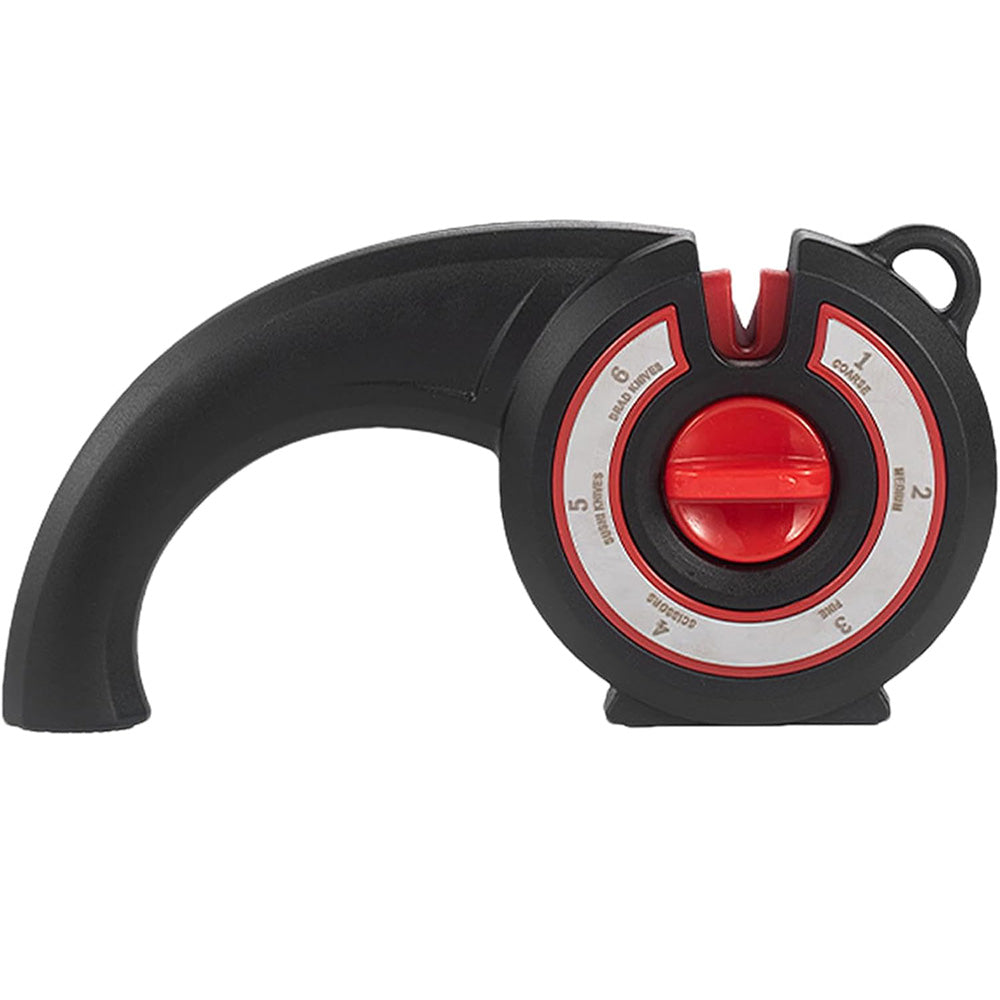 6-in-1 Kitchen Knife Sharpener Multi-Use Rotary Knob for Home Use-Black