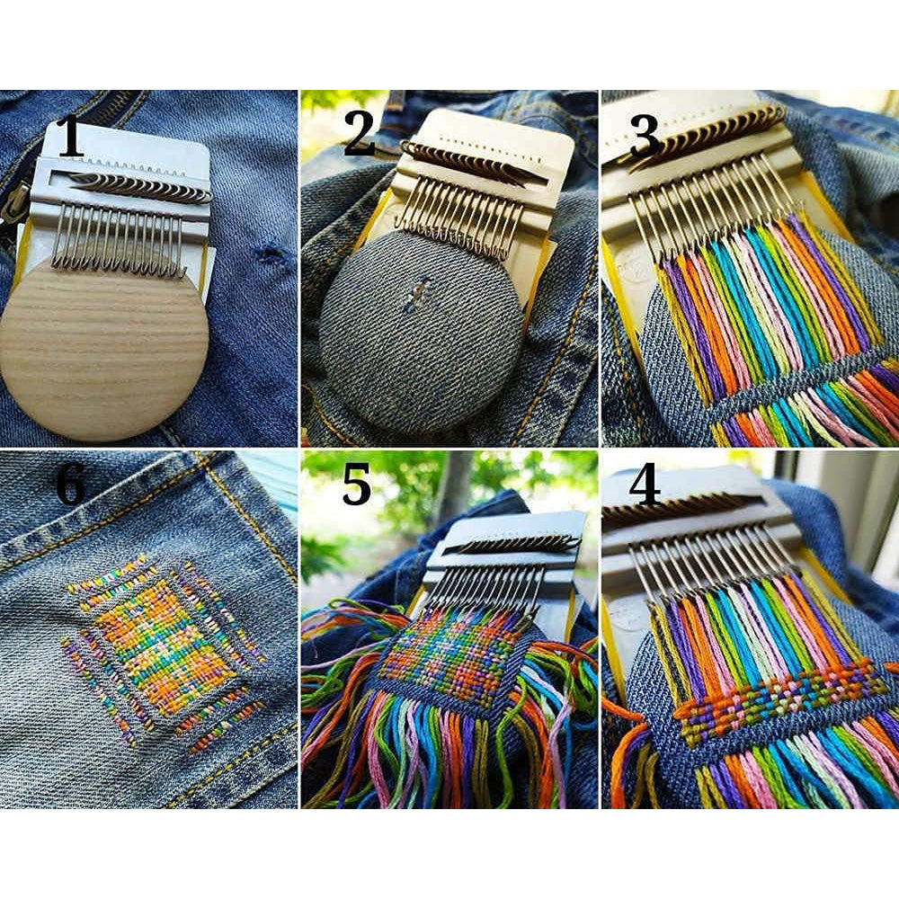 Mini Weaving Loom Knitting Machinel Handmade DIY Darning Tool for Hole Repairing