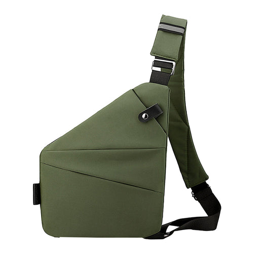 Men Anti-Theft Chest Pack Right Shoulder Sling Bag Travel Sports Crossbody Bag Green