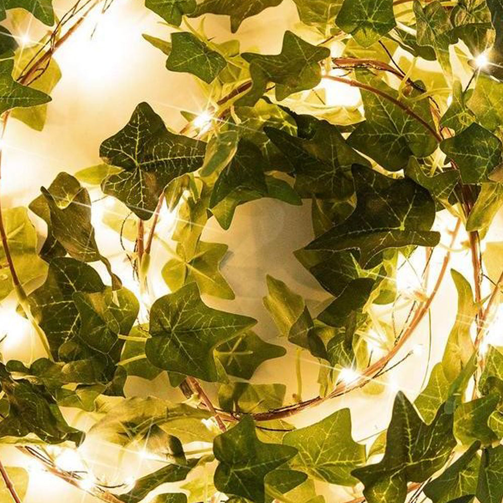10m 100 LED Artificial Ivy Leaves Solar String Light -Style 2