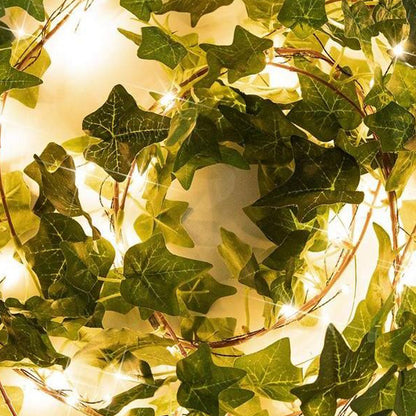 10m 100 LED Artificial Ivy Leaves Solar String Light -Style 2