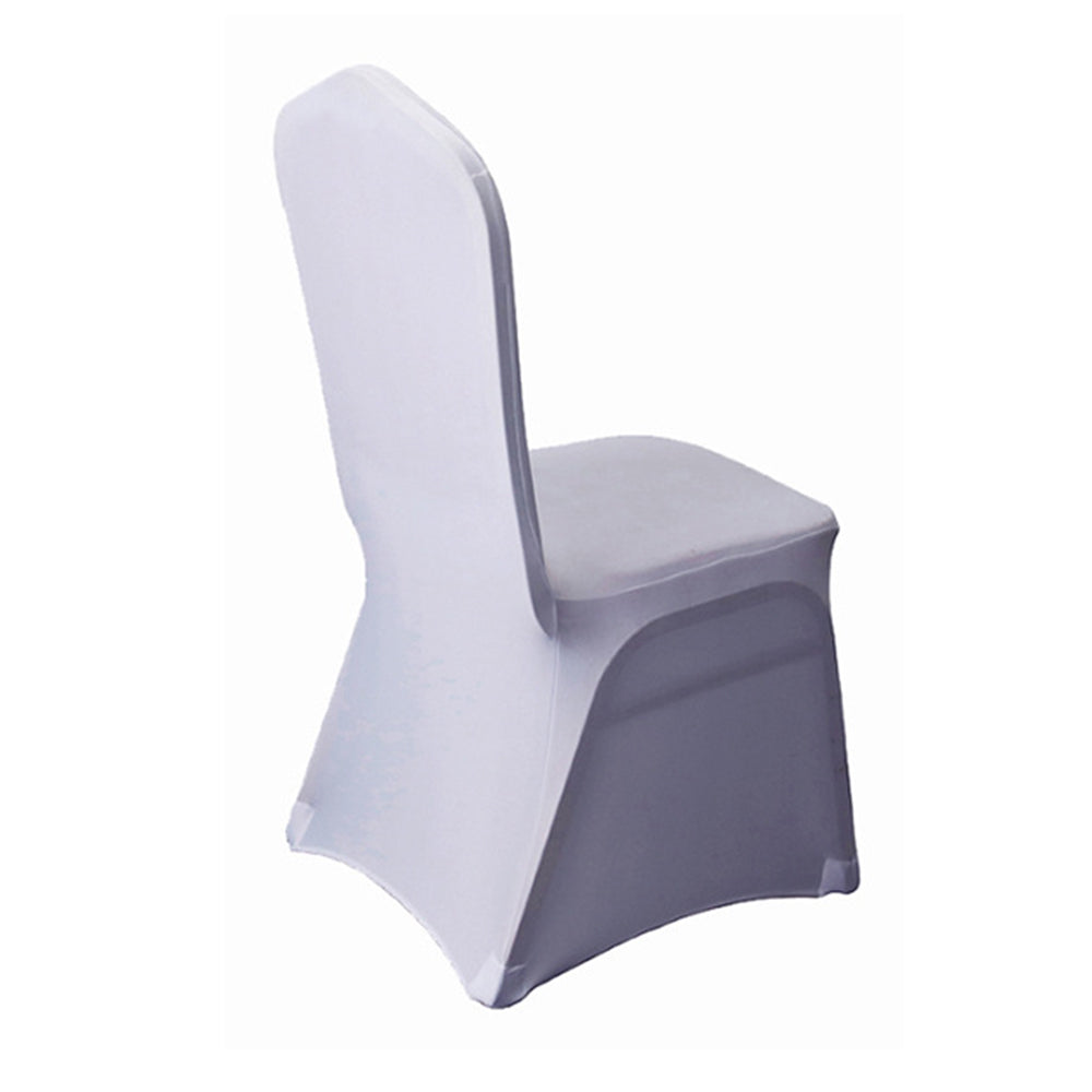 2Pcs Stretch Solid Colour Chair Cover for Wedding Party Decoration -White