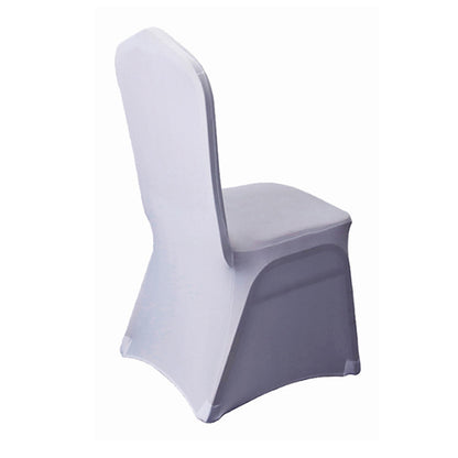 2Pcs Stretch Solid Colour Chair Cover for Wedding Party Decoration -White