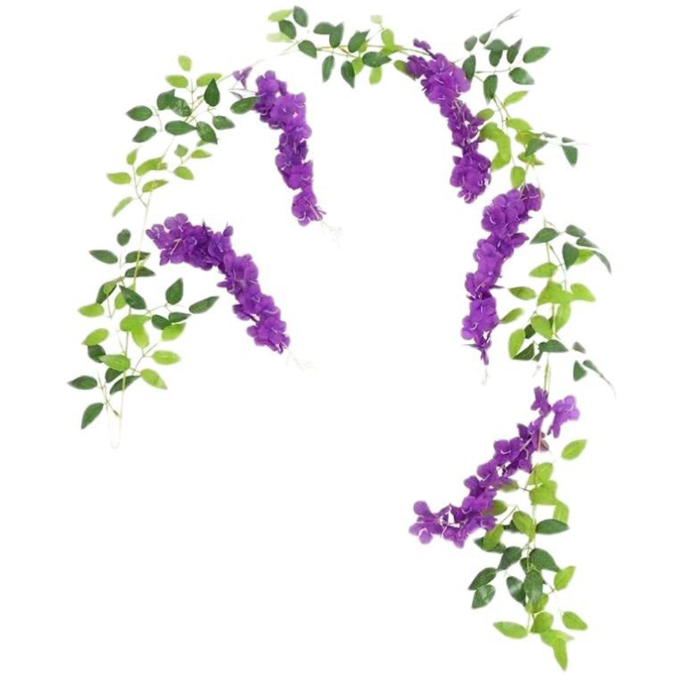 4PCS Artificial Silk Wisteria Vine Hanging Garlands 1.8m for Home & Garden Decoration Purple