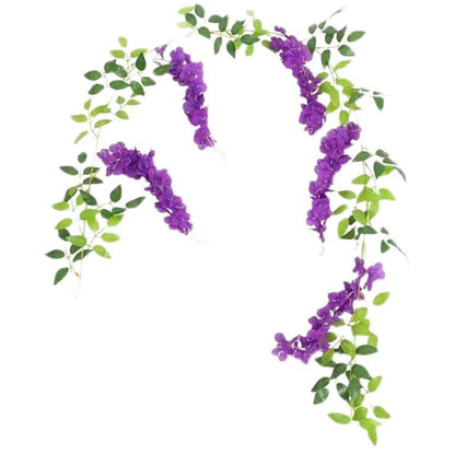 4PCS Artificial Silk Wisteria Vine Hanging Garlands 1.8m for Home & Garden Decoration Purple