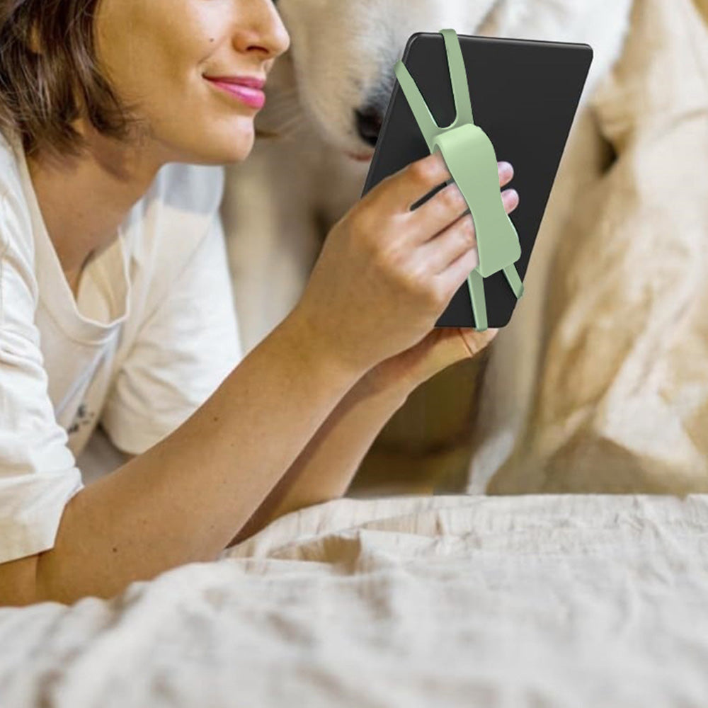 2Pcs Silicone Hand Strap for Kindle and Tablets Kindle Accessories for 4.7-8 inches Kindle Green