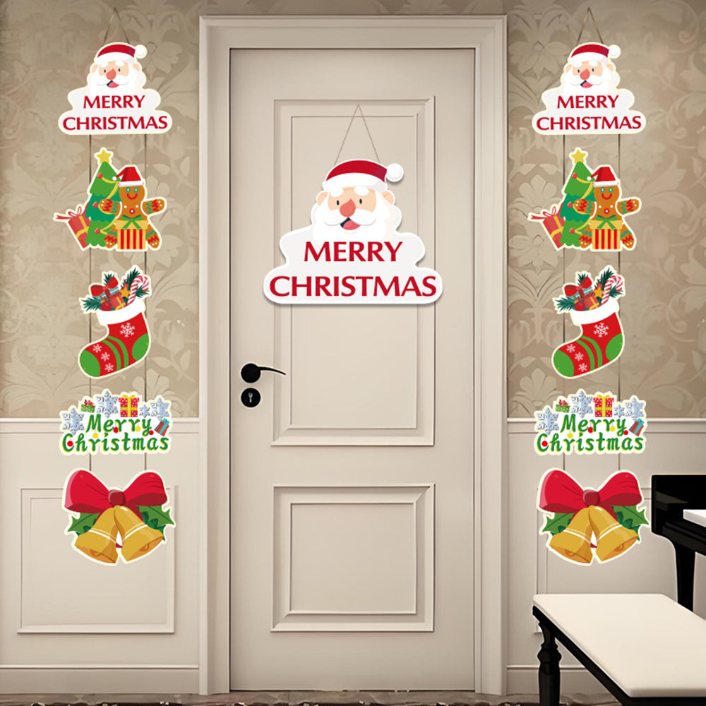 Christmas Hanging Party Decoration Set Porch Sign  Xmas Door Banner Style 2