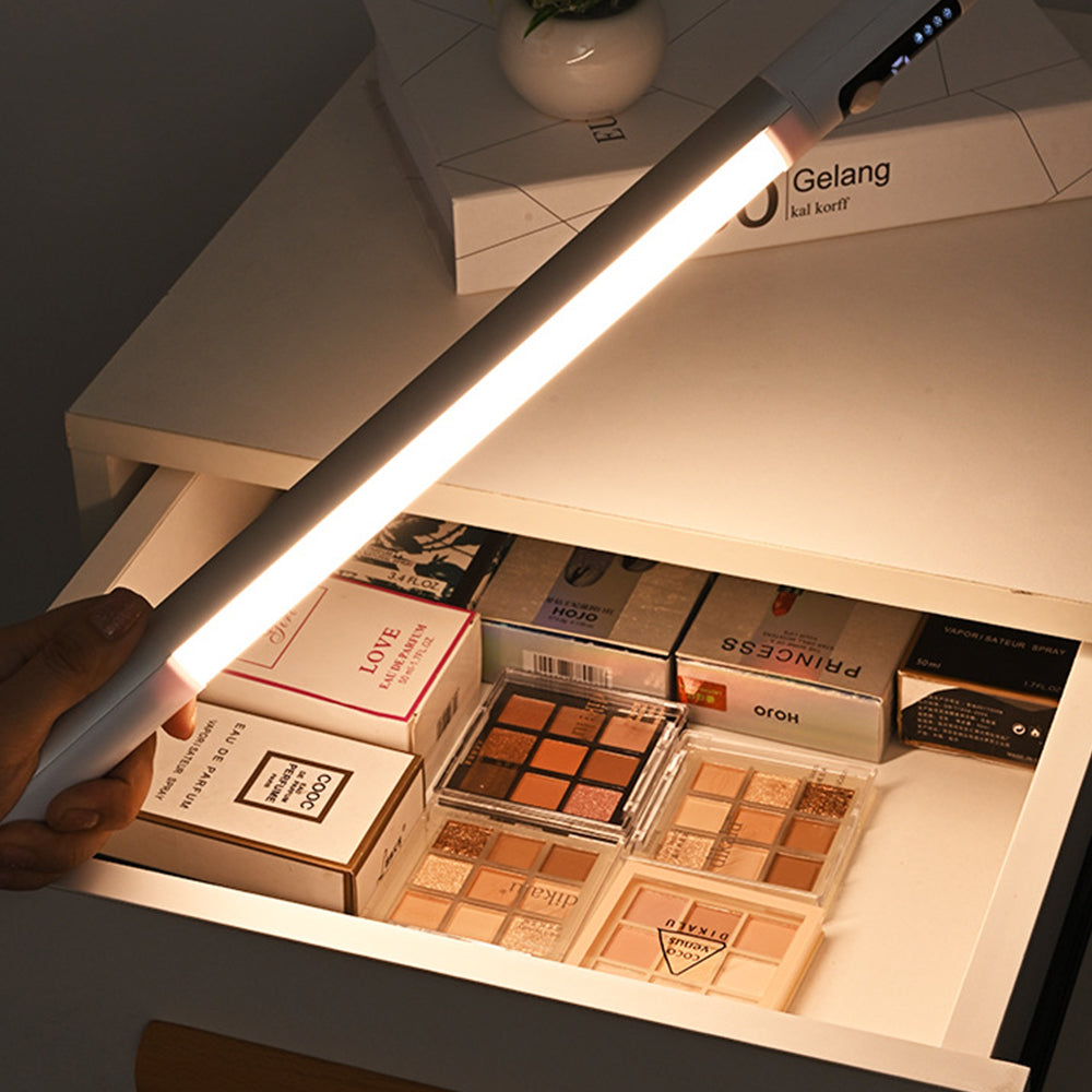 Magnetic Motion Sensor Light 3 Colors Adjustable Light Bar for Cabinet Bedside Under Counter White