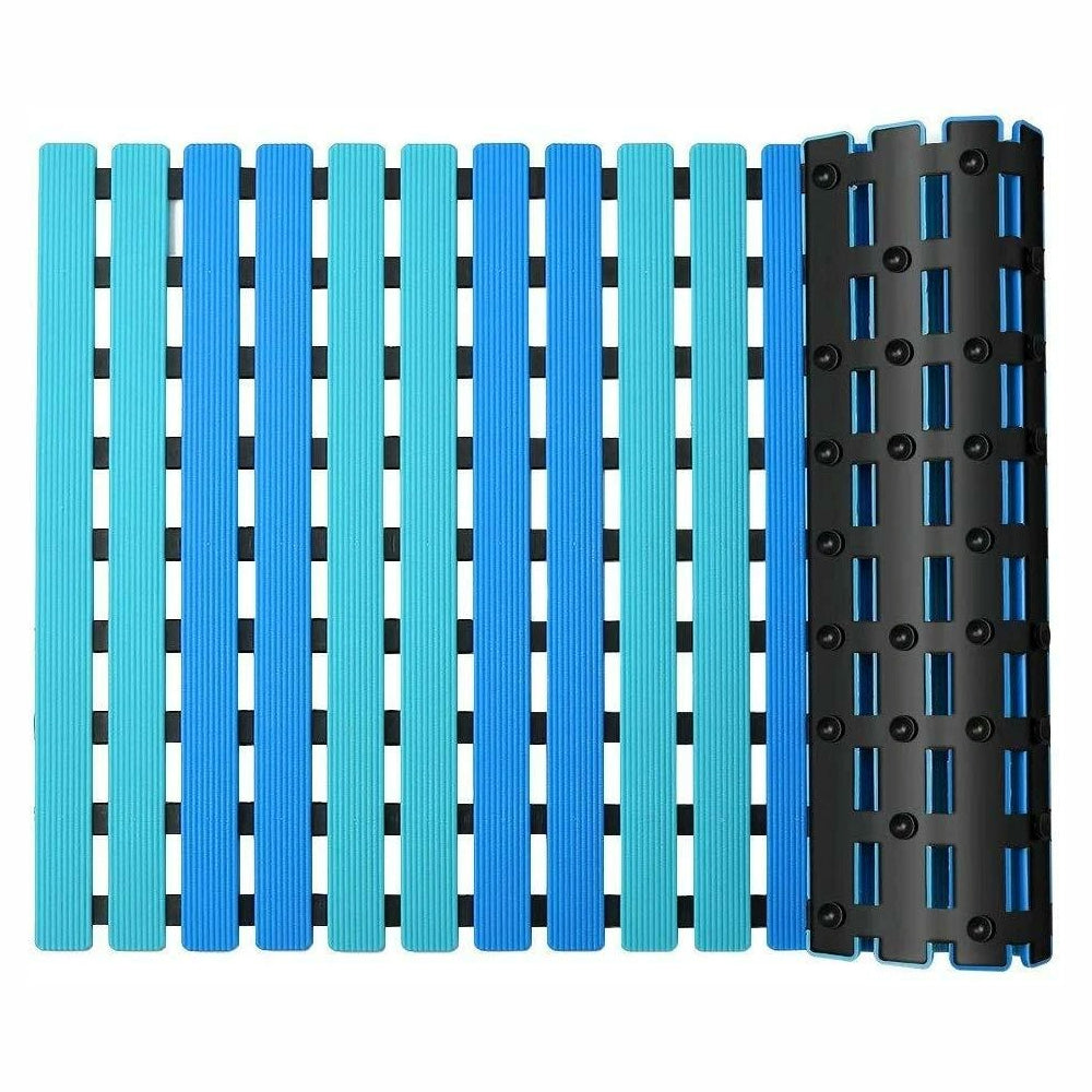 40x63 cm Bath Mat with Strong Suction Cups-Blue