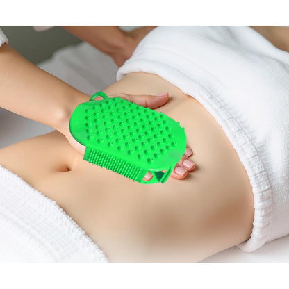 2Pcs Roller Ball Massager Glove Lymphatic Massage Fascia Muscle Release for Back-Green