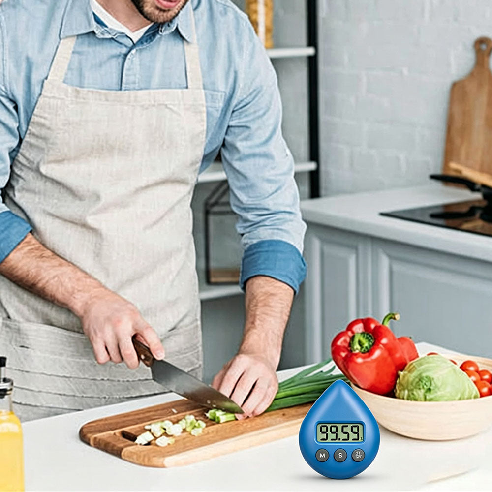 Water Resistant Digital Kitchen Countdown Timer- Blue