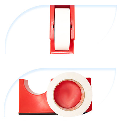 Heavy Duty Cello Tape Dispenser with 6 Roll Clear Tape-Red