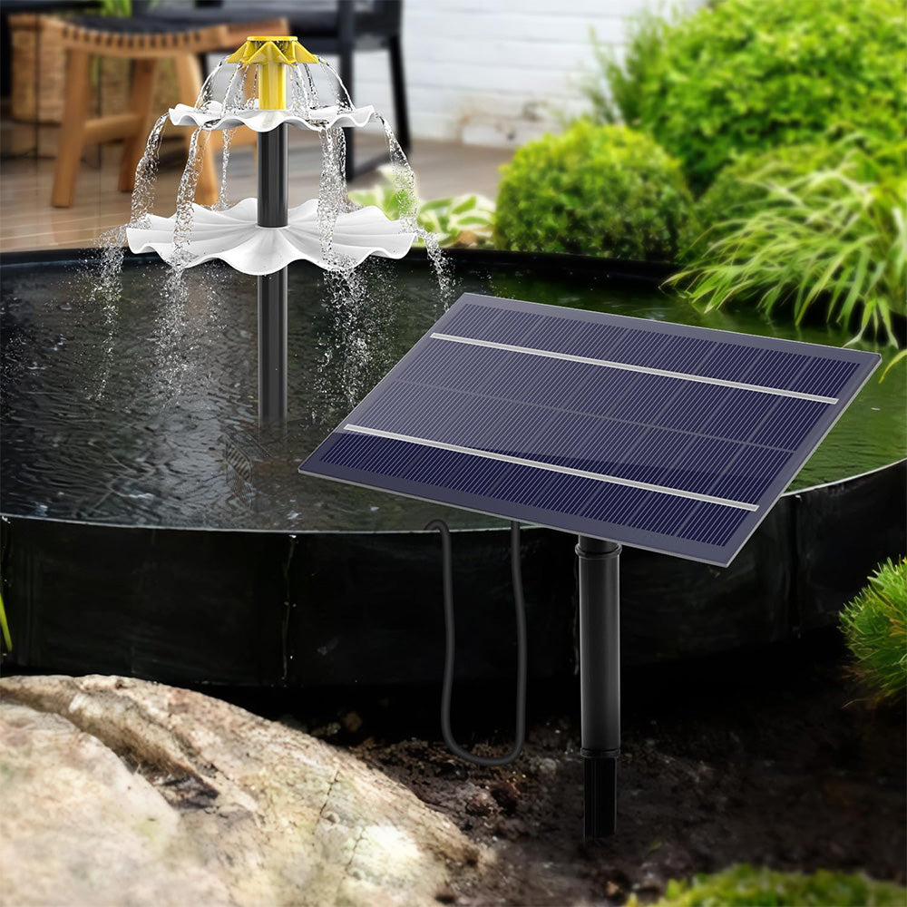 3-Tier Solar Bird Bath Fountain Waterfall Water Pump for Birdbath Garden Backyard Pond Pool Outdoor Decoration
