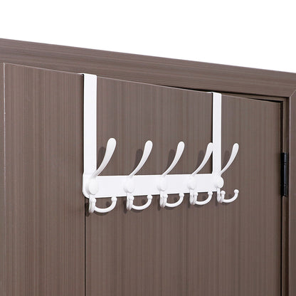 Stainless Steel Over The Door Hooks Durable Door Hangers for Kitchen Bathroom Bedroom - White