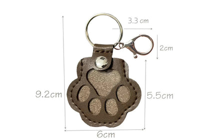 2PCS Pet Paw Shaped Key Chain Pet Fur Key Chain Pet Memorial Gift Key Ring-Brown