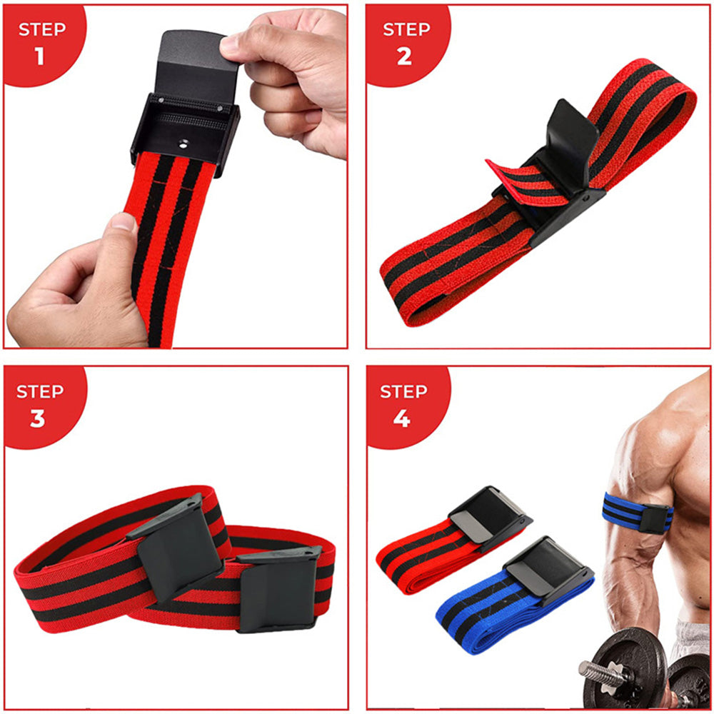 BFR Bundle Booty Resistance Bands Blood Flow Restriction Straps for Glute and Hip Exercising Fitness Red
