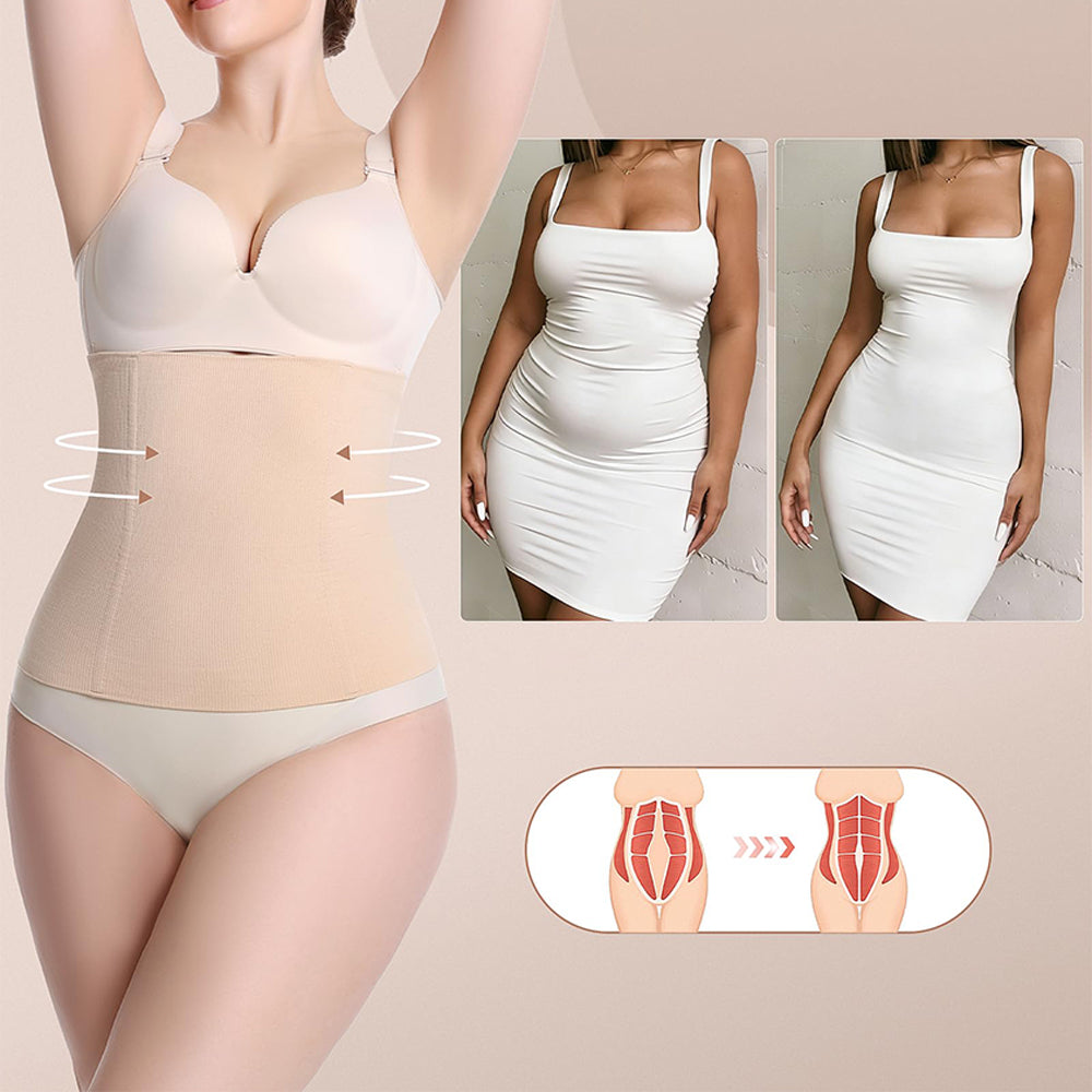 Postpartum Waist Trainer Breathable Postpartum Belly Band - Beige