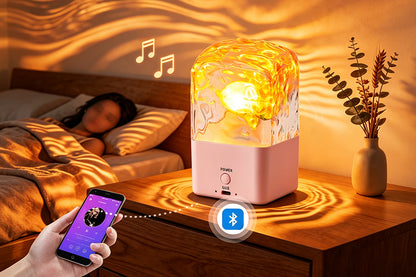 Rechargeable Bluetooth Speaker with 16 Color Light-Pink