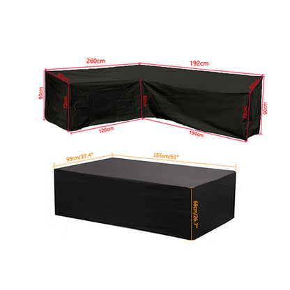 Outdoor Protector Cover Set for L Shape Corner Sofa Table Garden Rattan Sofa Cover Furniture Protector