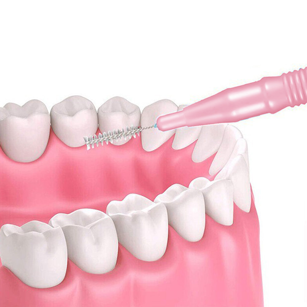 30 Piece Mini Cleaning Brushes for Braces Teeth Brows - Pink
