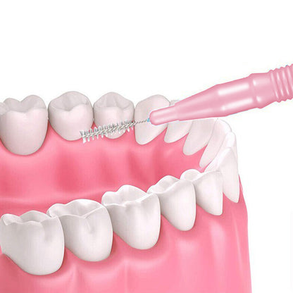 30 Piece Mini Cleaning Brushes for Braces Teeth Brows - Pink