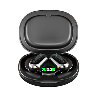 Wireless Bluetooth 5.4 Earbuds Touch Control Earhook Earphones Sports Earbuds with Digital Display Case Black