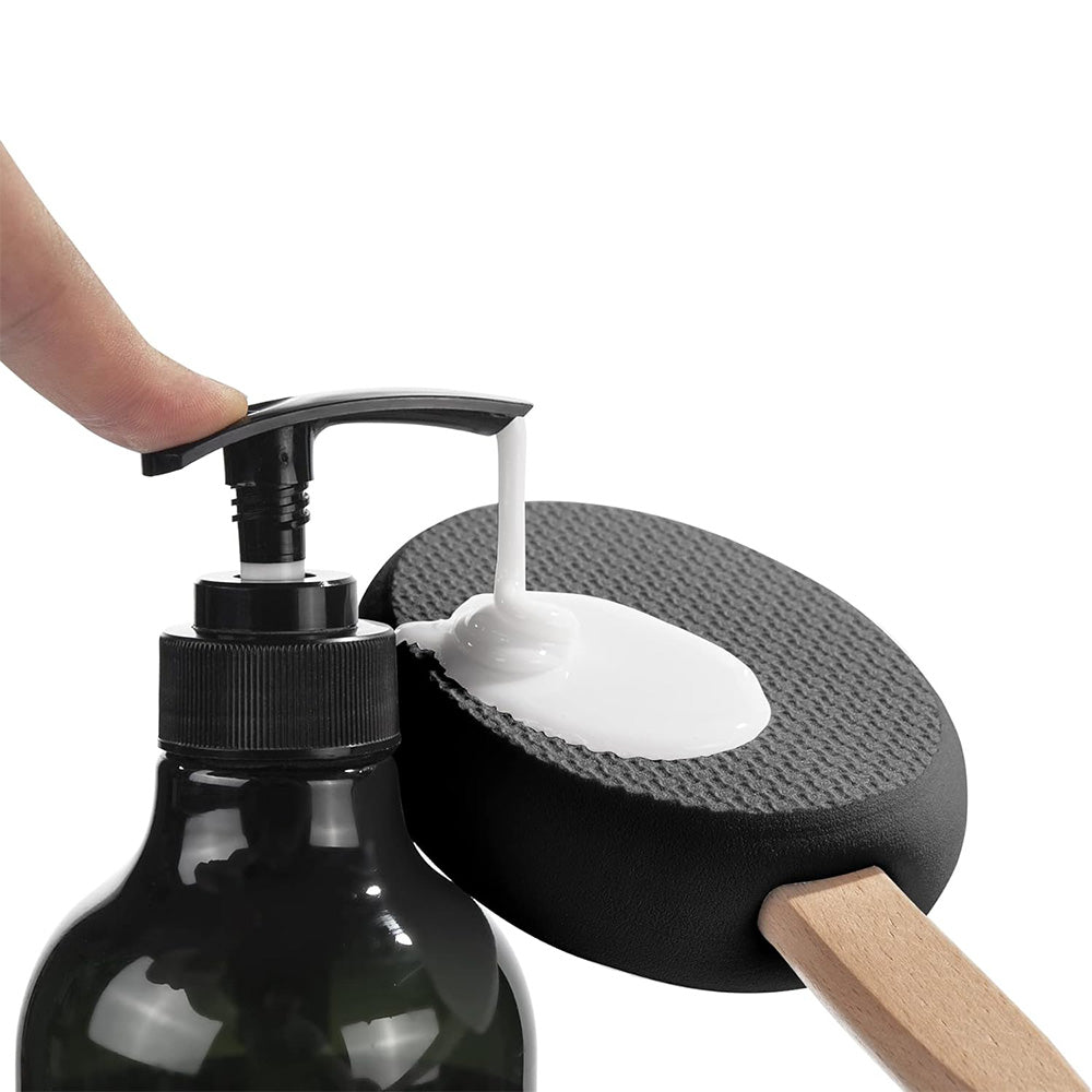 Back & Foot Lotion Applicator with 4 Replacement Pads Sunscreen Applicator Tool Black