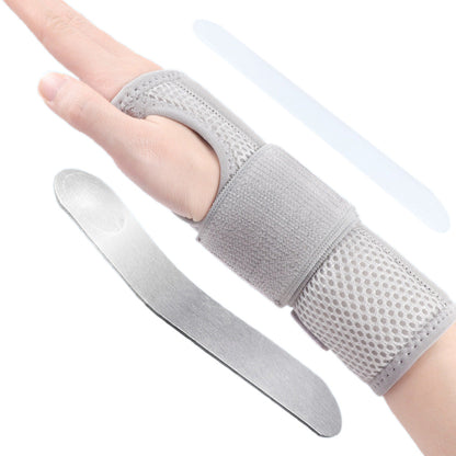 Pair of Adjustable Tunnel Wrist Brace Night Support Hand Brace with Splints Gray