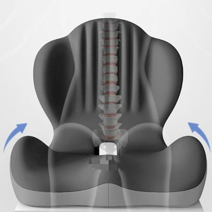 Ergonomic Back Hip Support Cushion For Office Chair And Car Seat-Grey