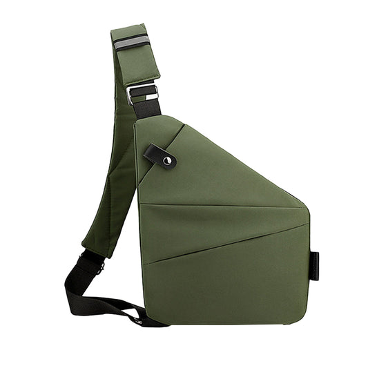 Men Anti-Theft Chest Pack Left Shoulder Sling Bag Travel Crossbody Bag Green