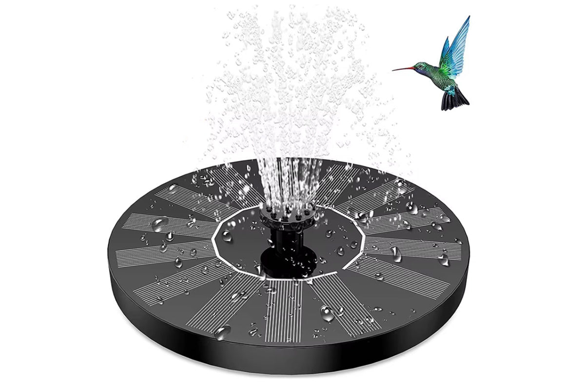 Solar Bird Bath Fountain Pump with 6 Replacement Nozzles