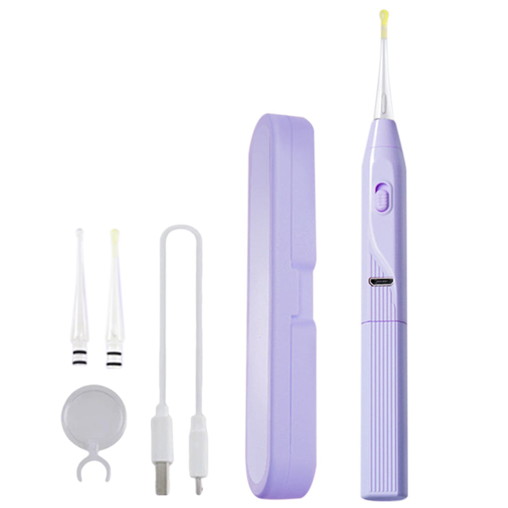 LED Lighted Ear Cleaner Kit USB Rechargeable Ear Wax Removal Tool Purple