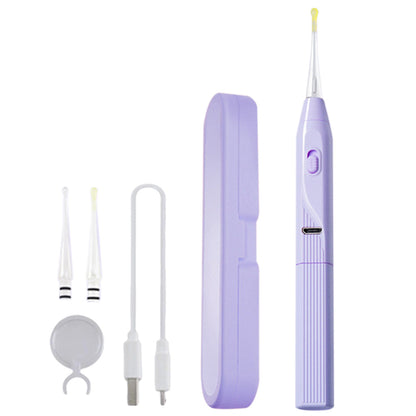 LED Lighted Ear Cleaner Kit USB Rechargeable Ear Wax Removal Tool Purple