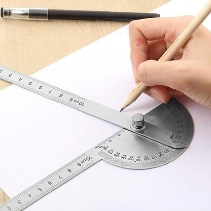Stainless Steel Angle Protractor 0-180 Degree Gauge for Woodworking-Style 1